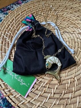 Lilly Pulitzer Don’t Be Koi Necklace Gold Tone New